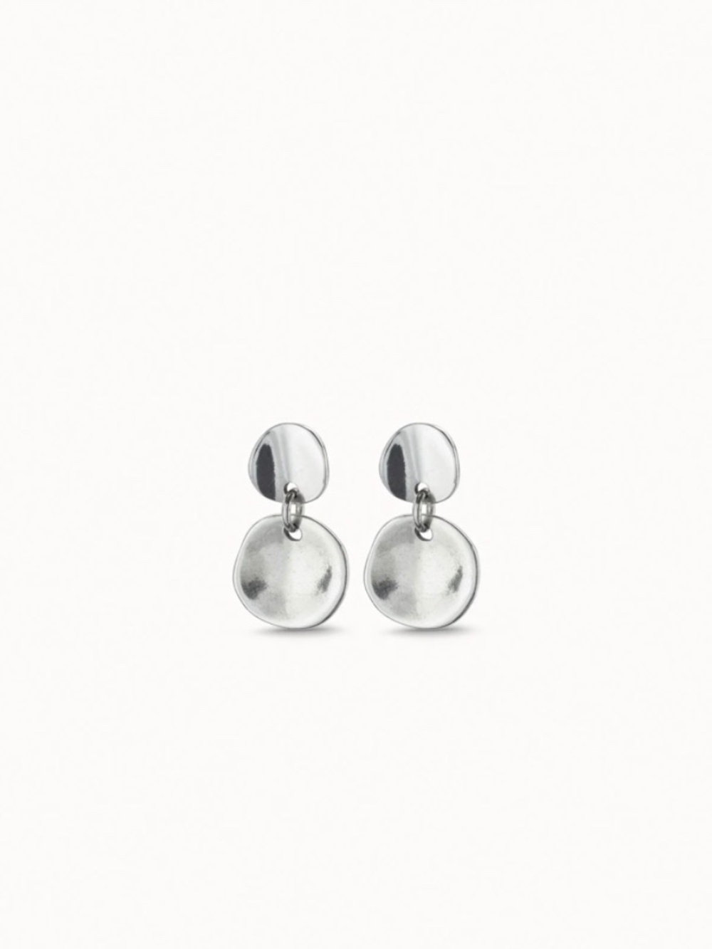UNO de 50 circle drop earrings in plated sterling silver.